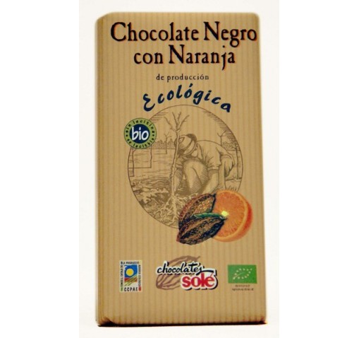 CHOCOLATE CON NARANJA ECOLÓGICO 100 gr  SOLÉ