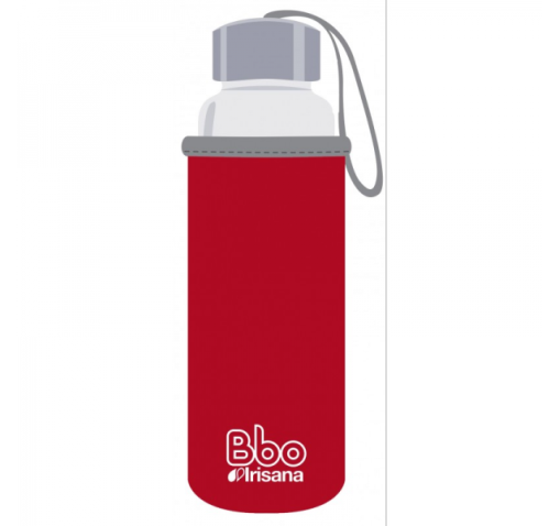 BOTELLA REUTILIZABLE Bbo DE CRISTAL con funda de neopreno