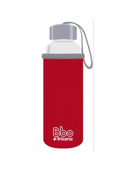 BOTELLA REUTILIZABLE Bbo DE CRISTAL con funda de neopreno