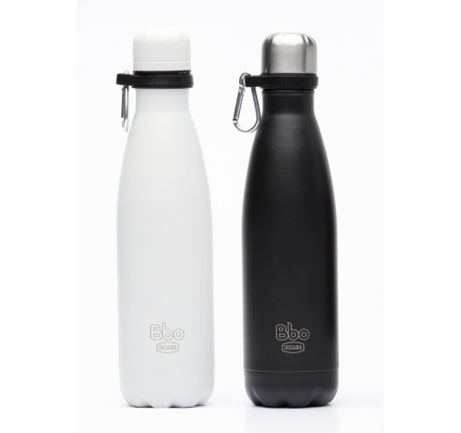 Botella termo reutilizable Bbo Irisana, 500 ml Acero inoxidable- con mosquetón de regalo