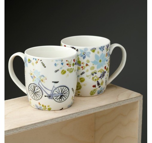 Set de 2 Tazas de Porcelana Diseño Botánico de Julie Dodsworth