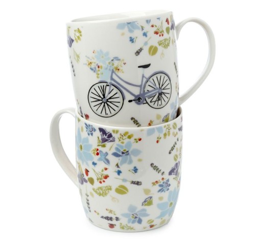 Set de 2 Tazas de Porcelana Diseño Botánico de Julie Dodsworth