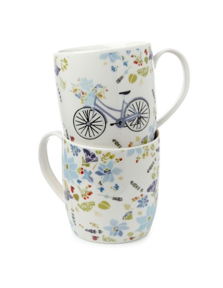 Set de 2 Tazas de Porcelana Diseño Botánico de Julie Dodsworth