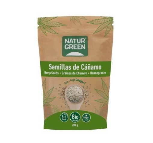 SEMILLAS CÁÑAMO ECOLÓGICAS SIN GLUTEN 200 GR NATURGREEN