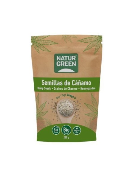 SEMILLAS CÁÑAMO ECOLÓGICAS SIN GLUTEN 200 GR NATURGREEN