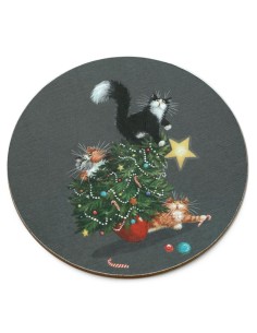 Taza con posavasos - Michi en el Árbol 2