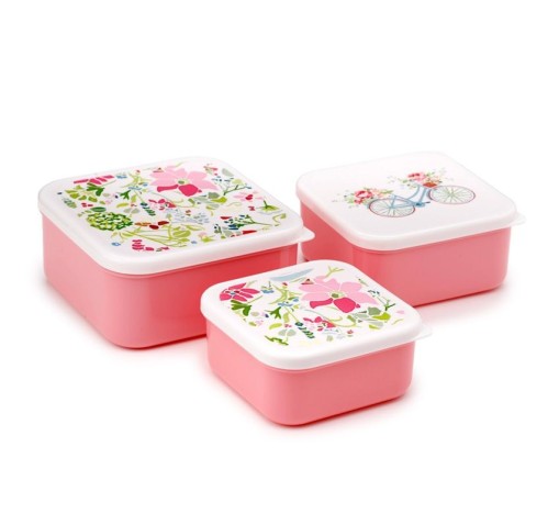 Set 3 fiambreras - Botánico Rosa