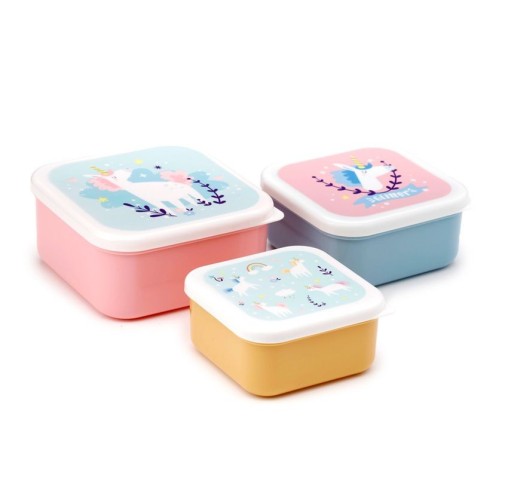 Set de 3 Fiambreras -  Unicornio Mágico