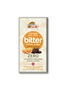 Chocolate Bitter 72% Cacao con Naranja  - sin azúcar - Solé