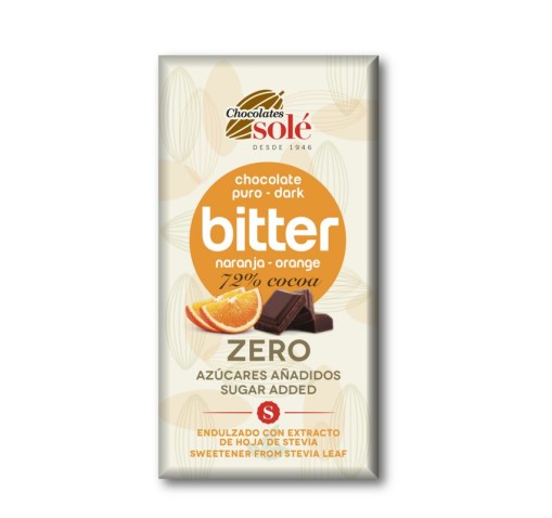 Chocolate Bitter 72% Cacao con Naranja  - sin...