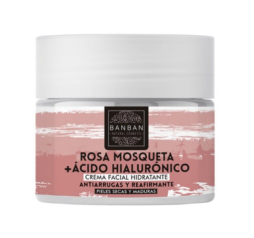 Crema facial Hidratante Rosa Mosqueta & Ácido Hialurónico - Banban