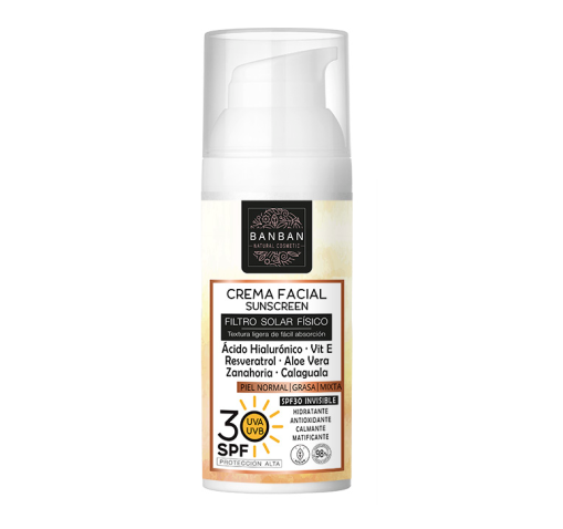 Crema facial protector solar Helioskin - piel normal,mixta&grasa - BanBan