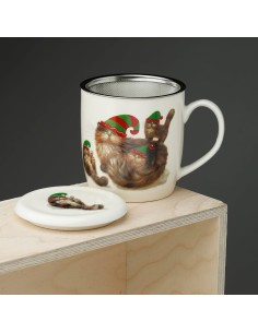 Taza filtro Gato Elfo porcelana