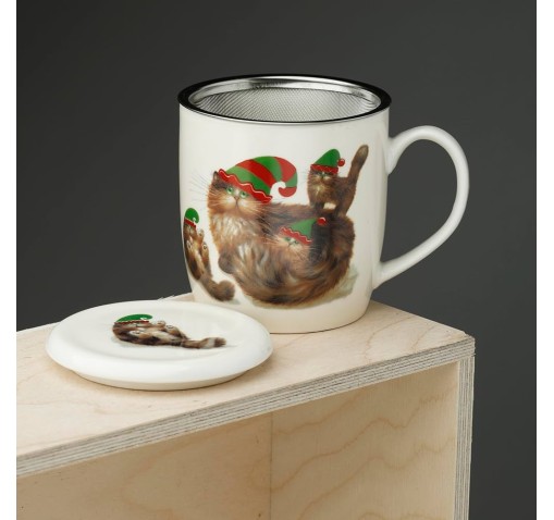 Taza filtro Gato Elfo porcelana
