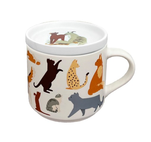Taza con tapa para infusión Gatos