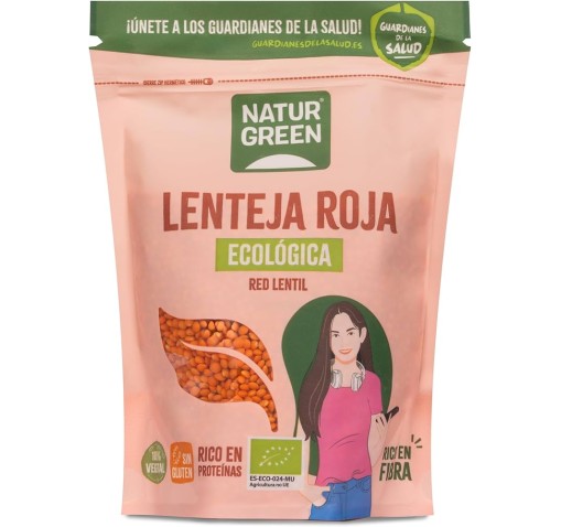 Lenteja Roja Ecológica Sin Gluten 500 Gr Naturgreen
