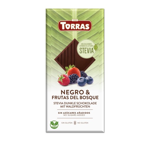 Chocolate Negro Con Frutos Del Bosque 125g Stevia S/Gluten Torras