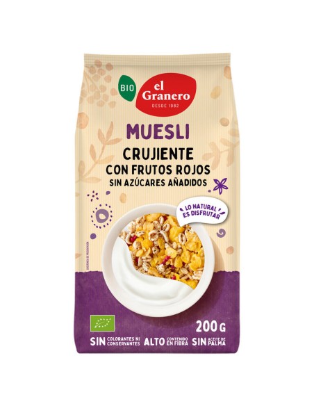 Muesli crujiente con frutos rojos - sin azúcares - Granero