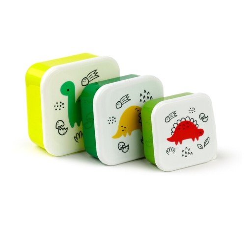 Set de 3 Fiambreras Táper Infantiles - Dinosaurios