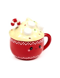 Taza de cerámica con tapa Chocolate caliente - Foodiemals