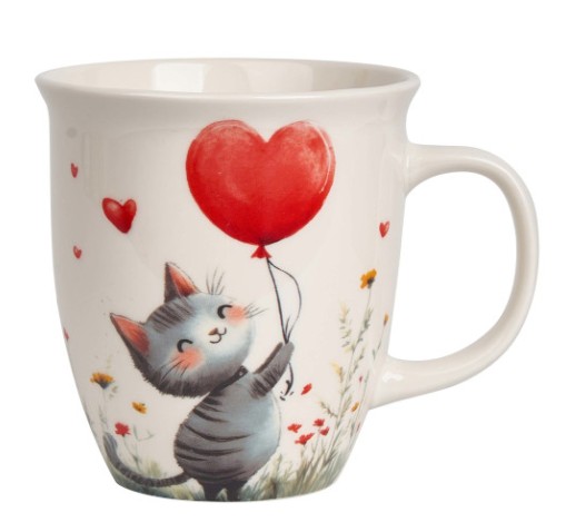 Taza porcelana love Gatito globo