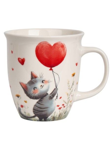 Taza porcelana love Gatito globo