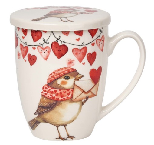 Taza filtro porcelana Love Pajarito