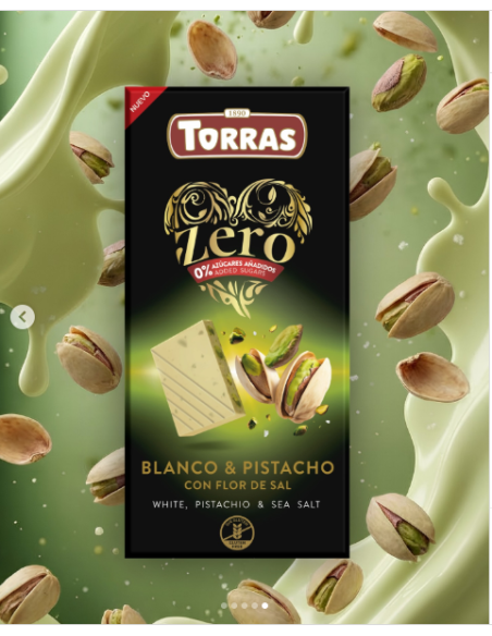 Chocolate blanco&pistacho Zero Torras