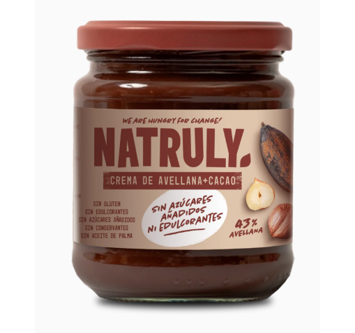 Crema de avellanas y cacao 285 gr - Natruly