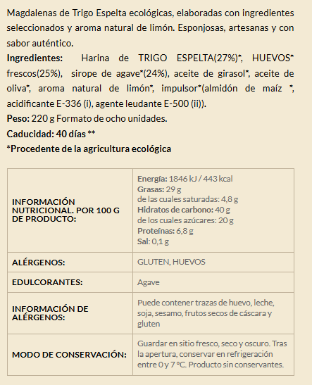 magdalenas espelta biogredos